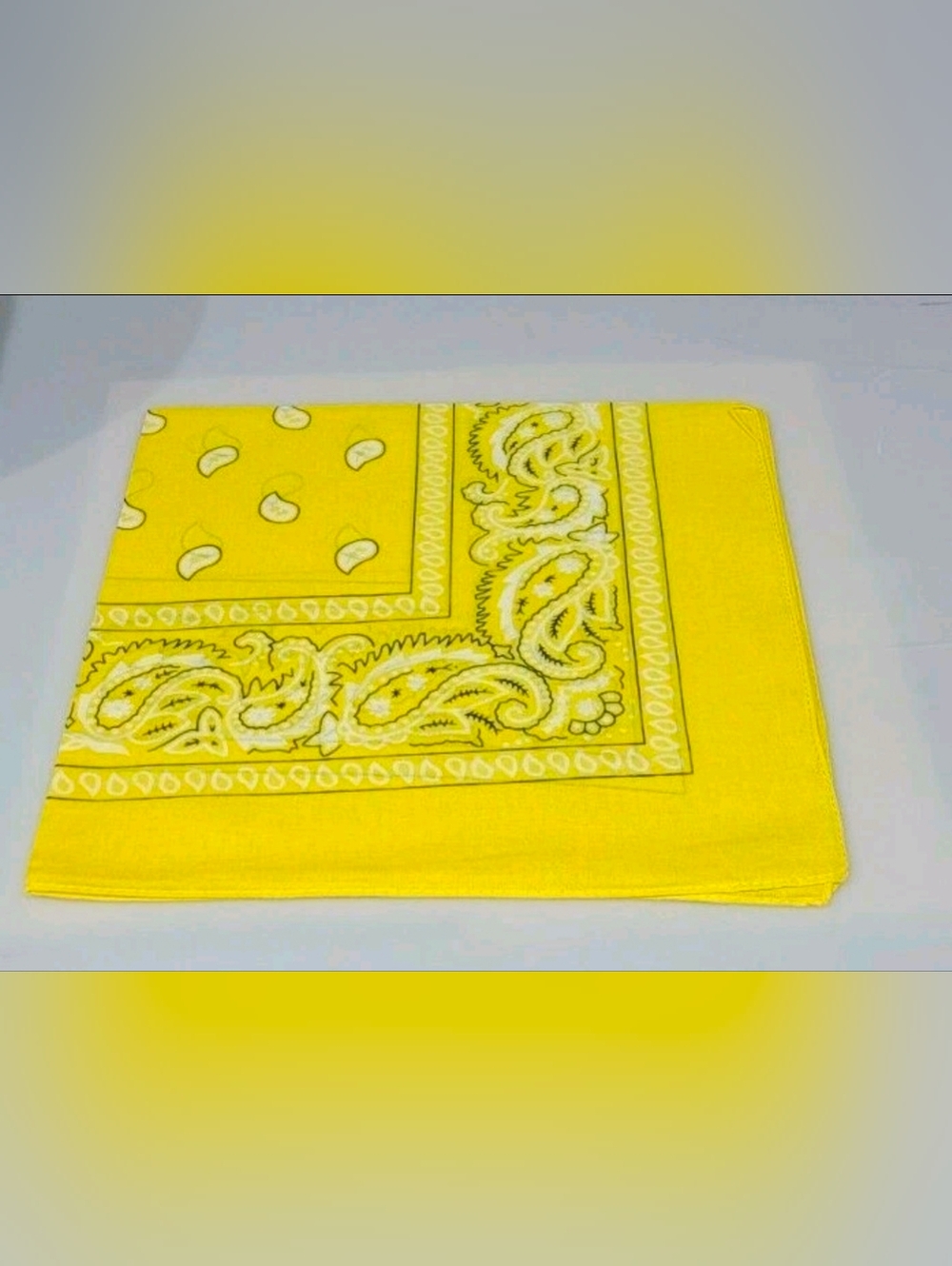 Lot of 10 NEW 100% Cotton Yellow Paisley Bandanas - Scarf, Head Wrap